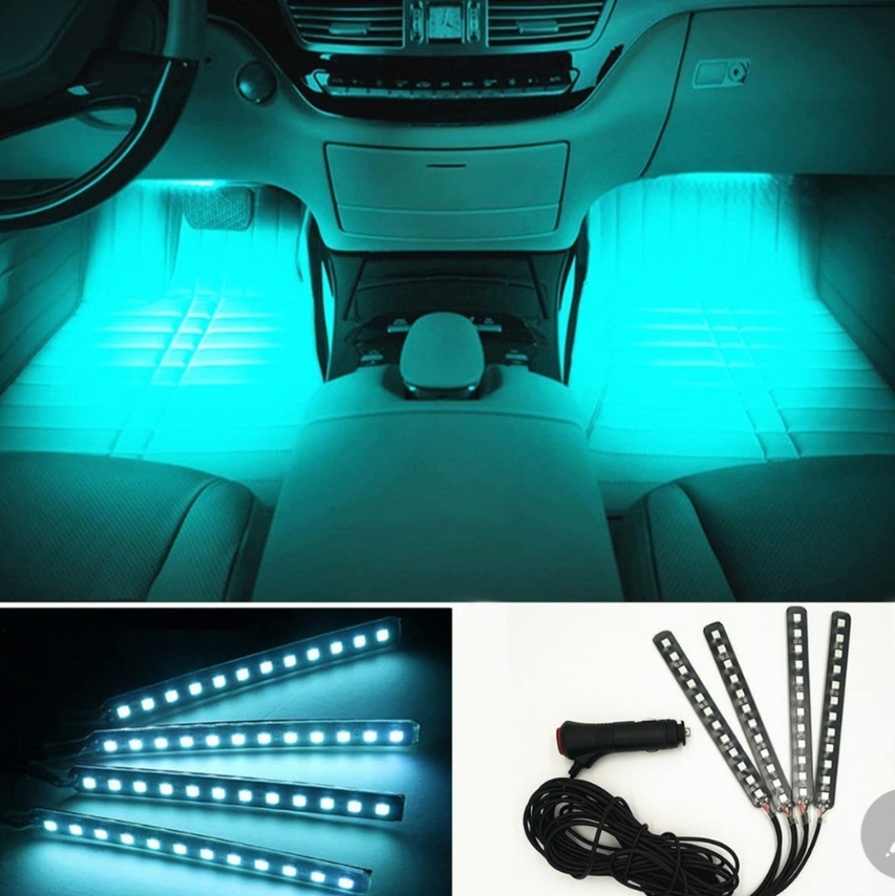 4pcs 36 LED Interior Under Dash Lighting Atmosphere Neon Lights in ice blue